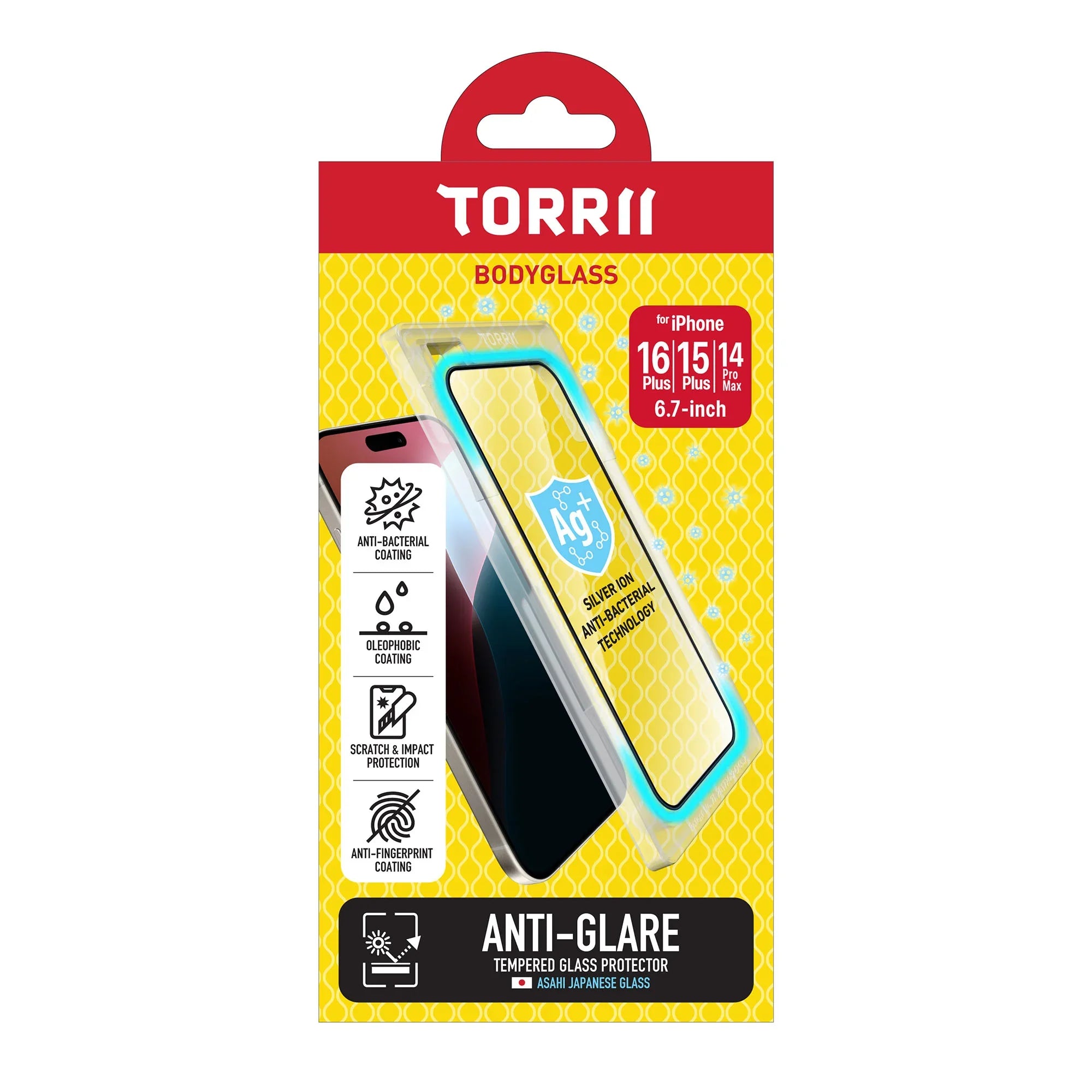 iPhone 16 Plus / 15 Plus / 14 Pro Max Torrii Bodyglass Screen Protector Glass - Anti-Glare - Tashqila iPhone 16 Plus / 15 Plus / 14 Pro Max Torrii Bodyglass Screen Protector Glass - Anti-Glare - Tashqila
